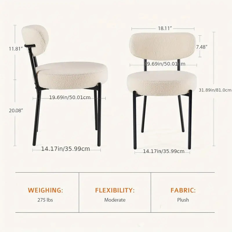 Mid-Century Modern Metal Dining Chair Set