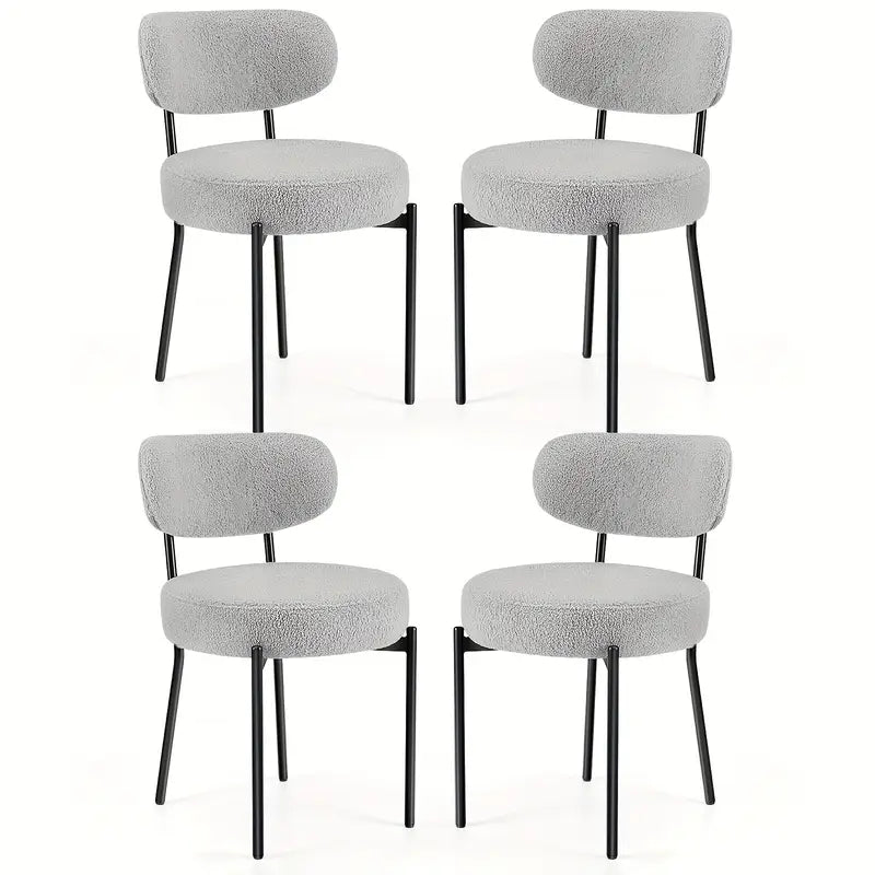 Mid-Century Modern Metal Dining Chair Set