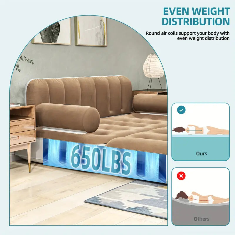 2-person rectangular air mattress sofa bed