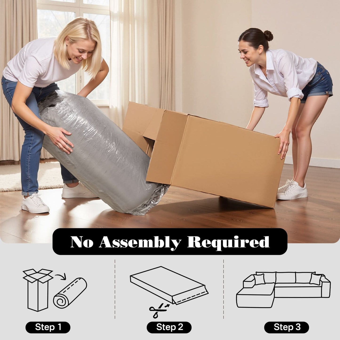 104" L-Shape Modular Couch with Chaise