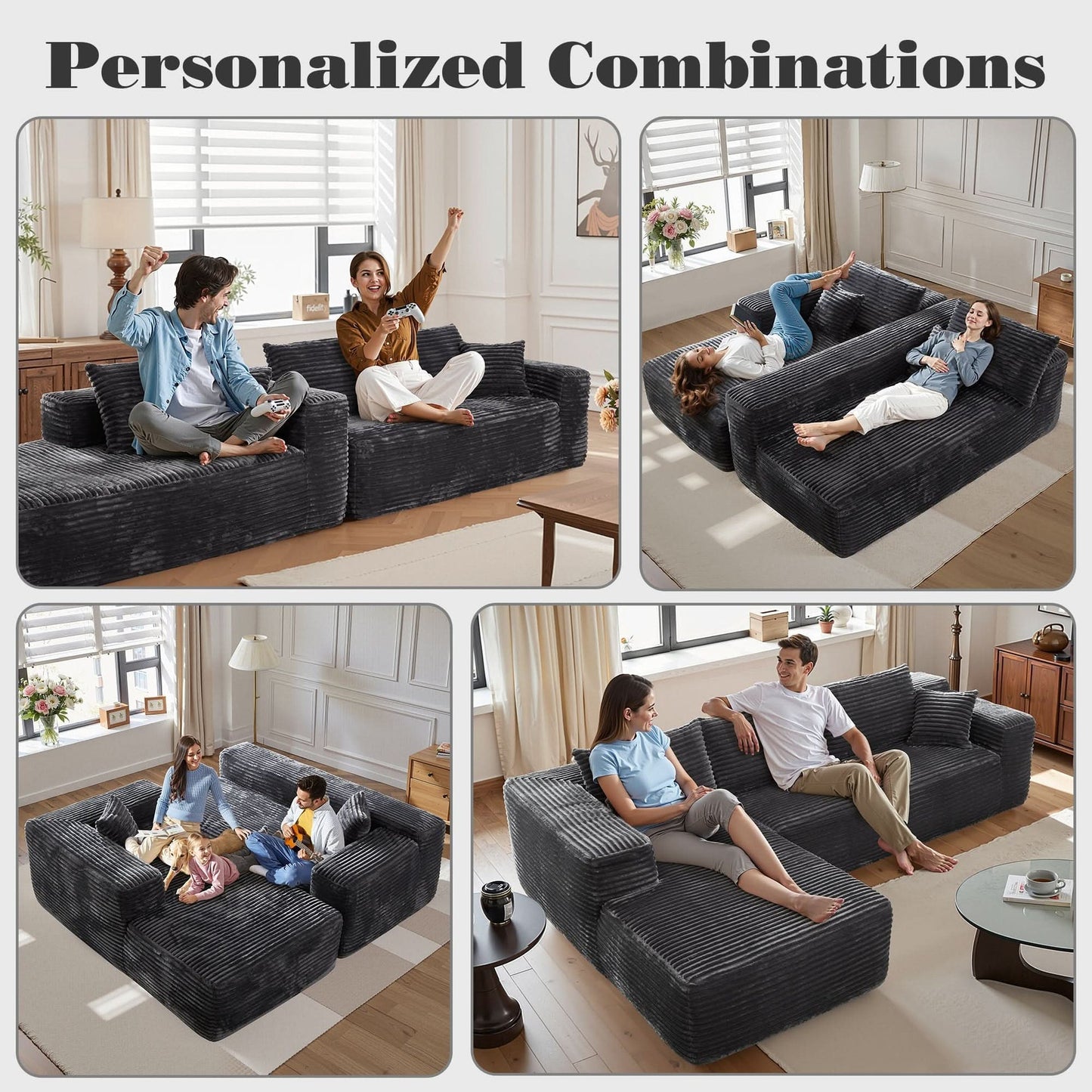 104" L-Shape Modular Couch with Chaise