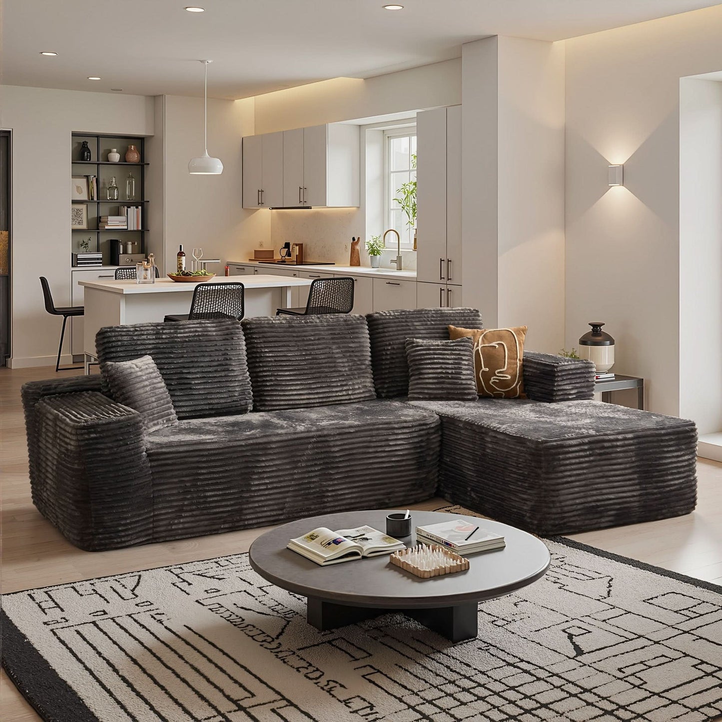 104" L-Shape Modular Couch with Chaise