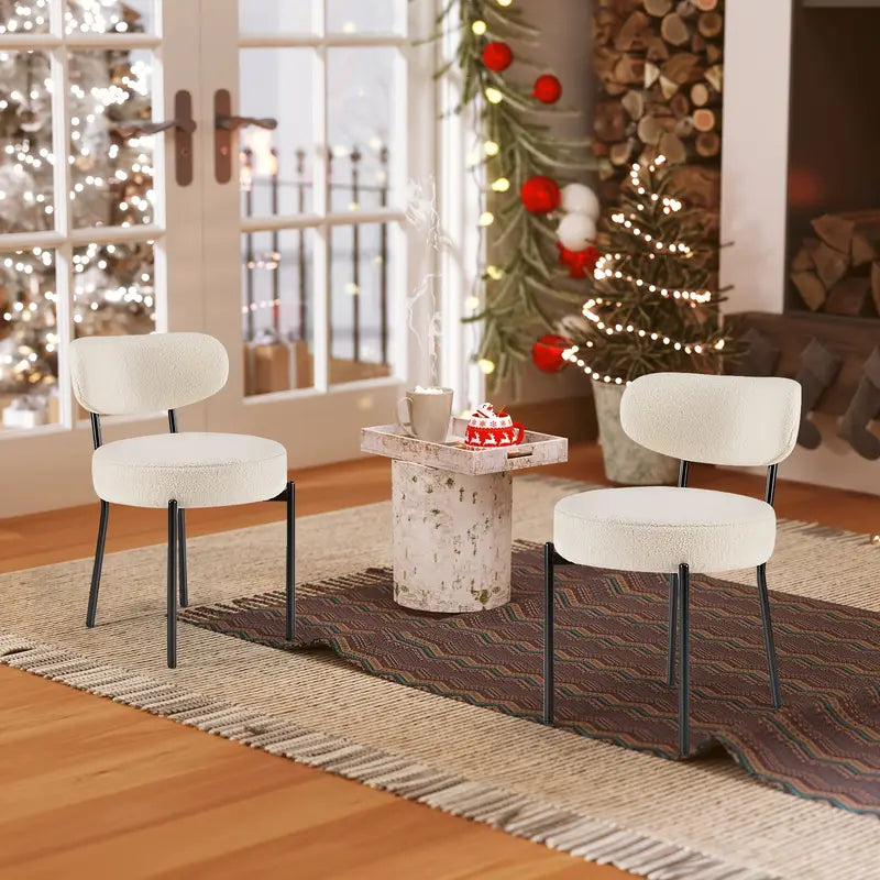 Mid-Century Modern Metal Dining Chair Set