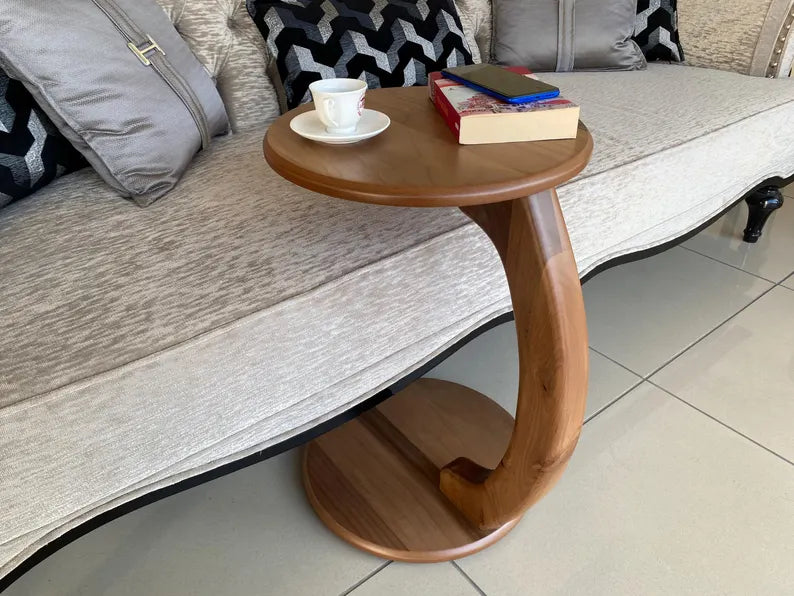 Round C-shaped side table