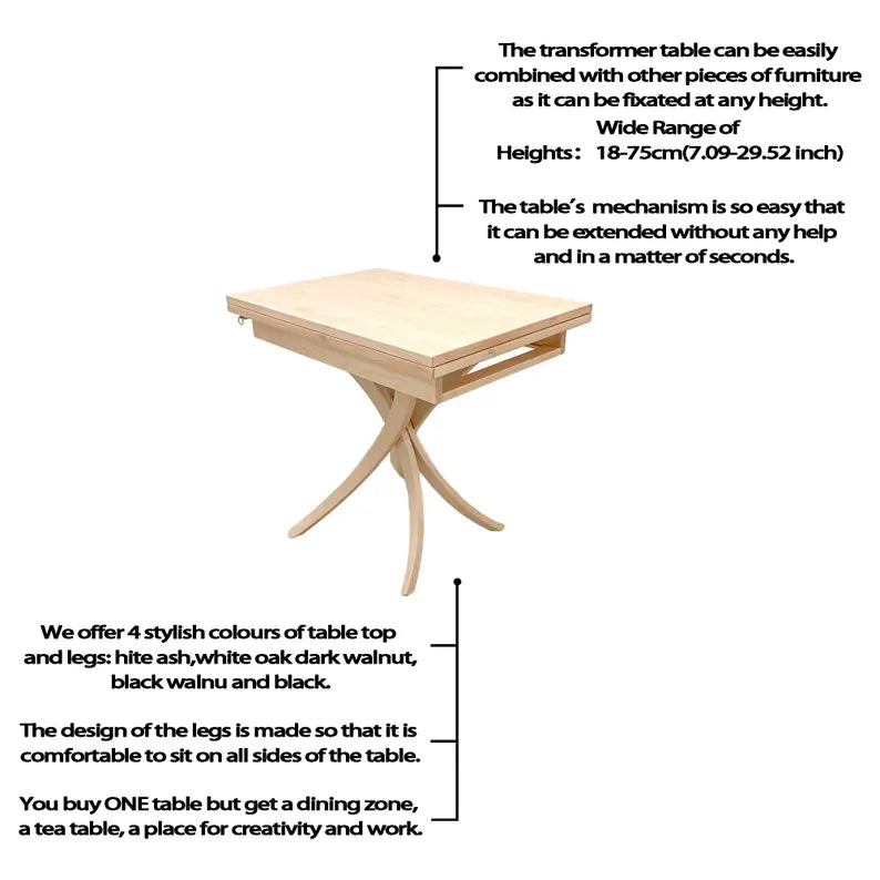 Multi-Functional Extendable Height-Adjustable Table