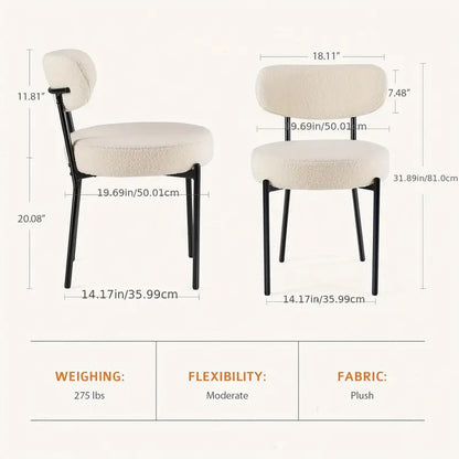 Mid-Century Modern Metal Dining Chair Set