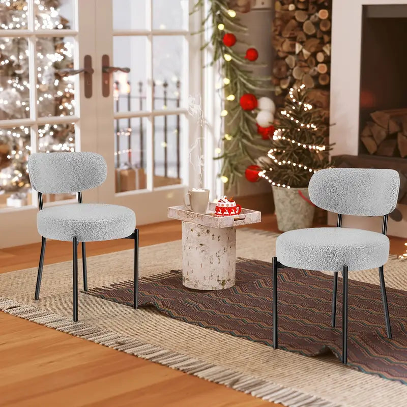 Mid-Century Modern Metal Dining Chair Set