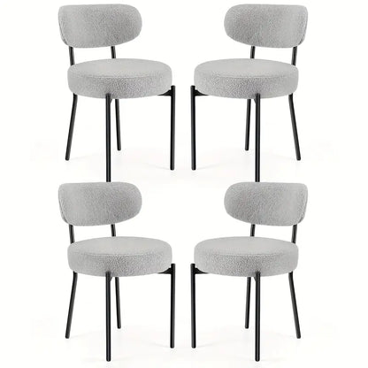 Mid-Century Modern Metal Dining Chair Set