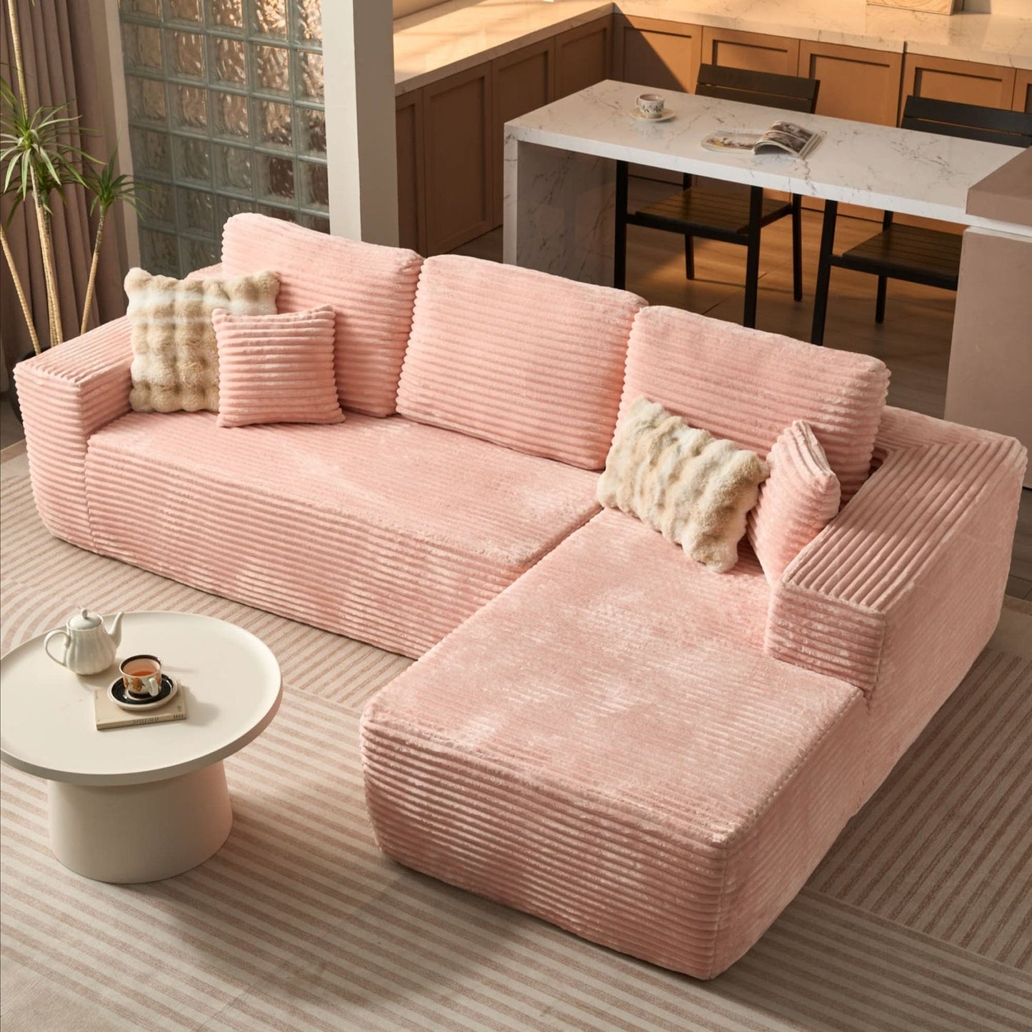 104" L-Shape Modular Couch with Chaise