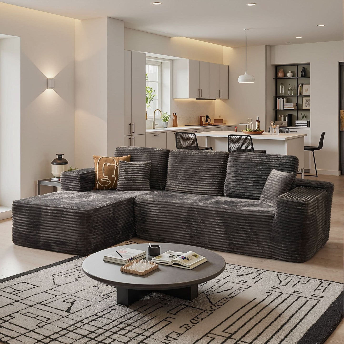 104" L-Shape Modular Couch with Chaise