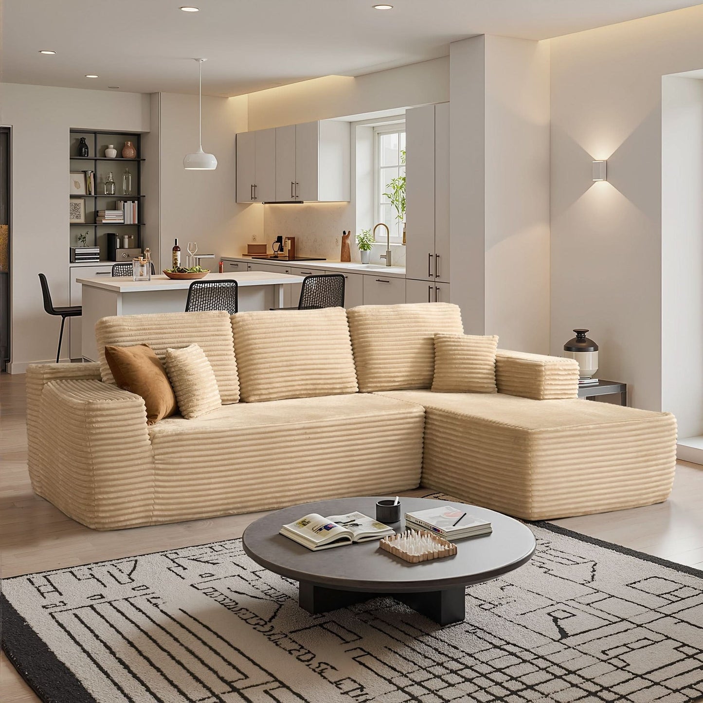 104" L-Shape Modular Couch with Chaise