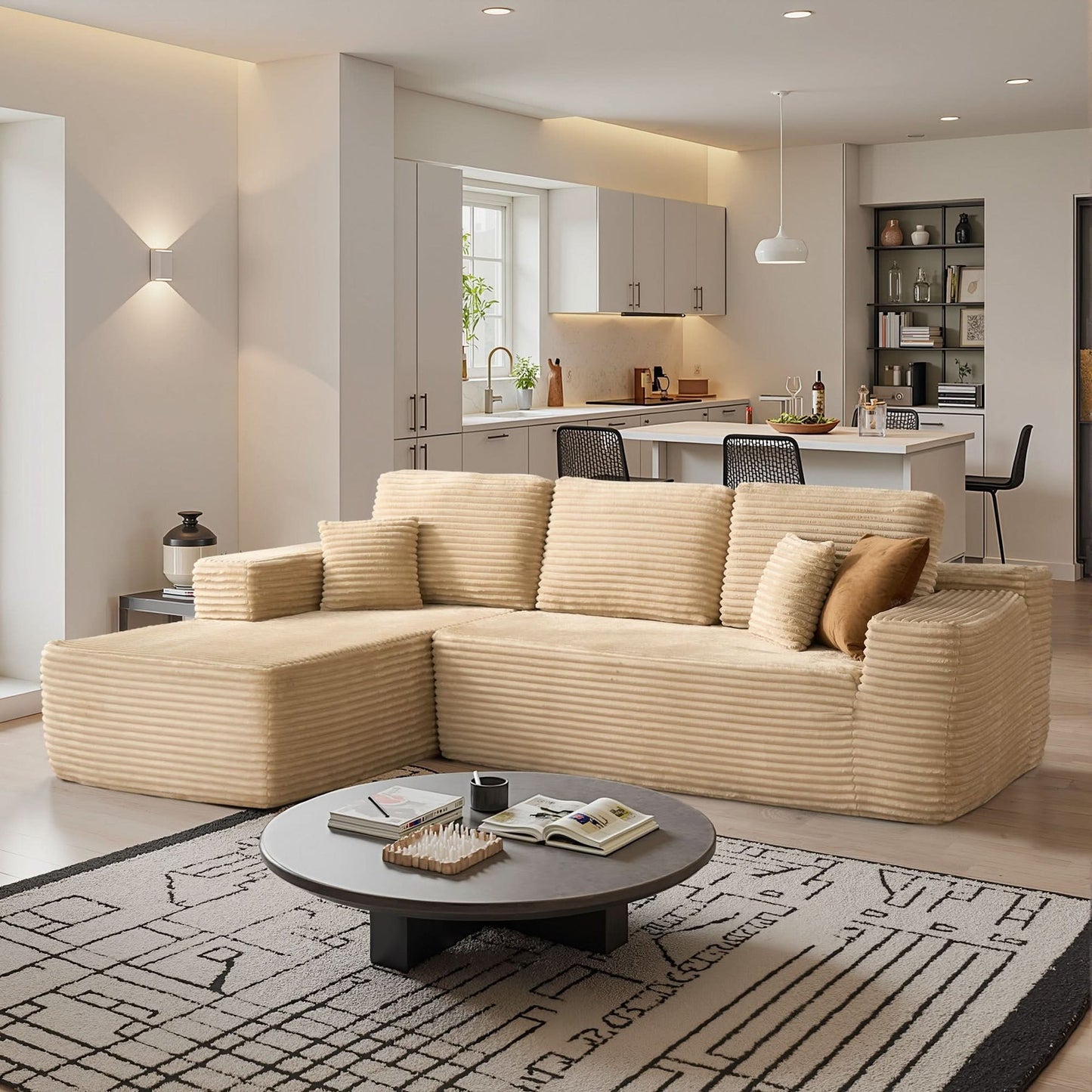 104" L-Shape Modular Couch with Chaise