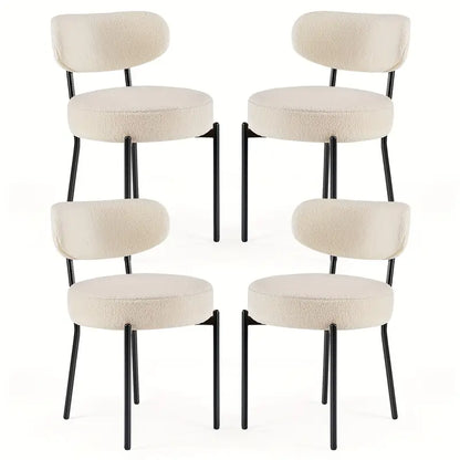 Mid-Century Modern Metal Dining Chair Set
