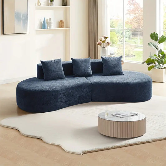 Split-Type Curved Velvet Sofa