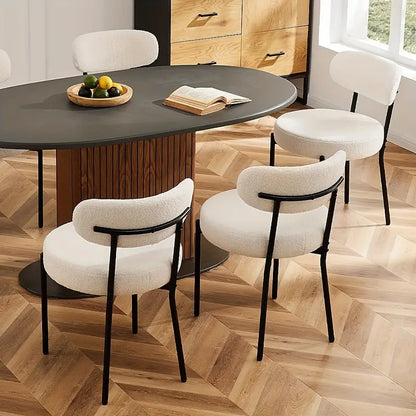 Mid-Century Modern Metal Dining Chair Set