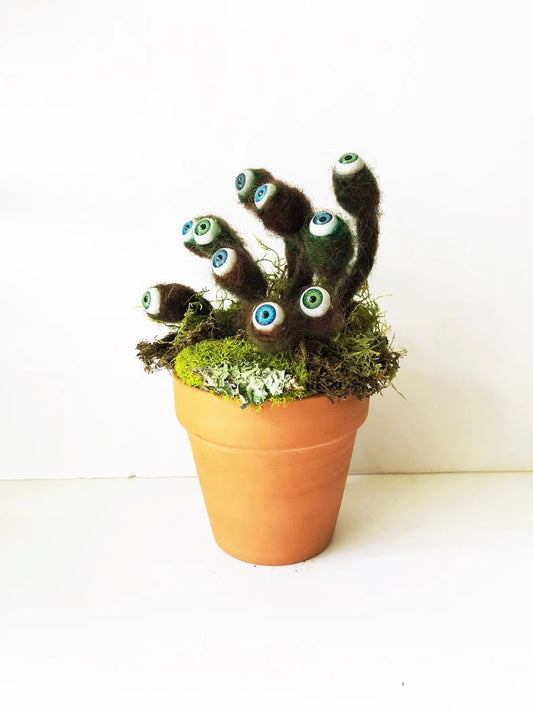 Potted Eye Lichen Art Sculpture