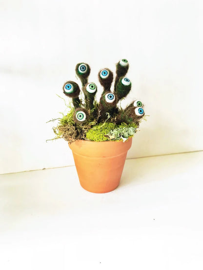Potted Eye Lichen Art Sculpture