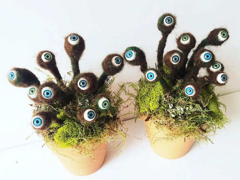 Potted Eye Lichen Art Sculpture