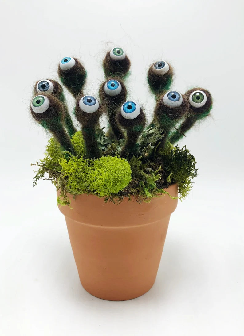 Potted Eye Lichen Art Sculpture