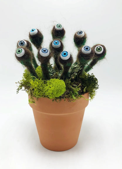 Potted Eye Lichen Art Sculpture