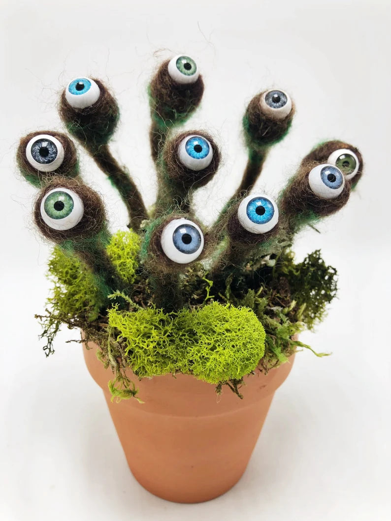 Potted Eye Lichen Art Sculpture