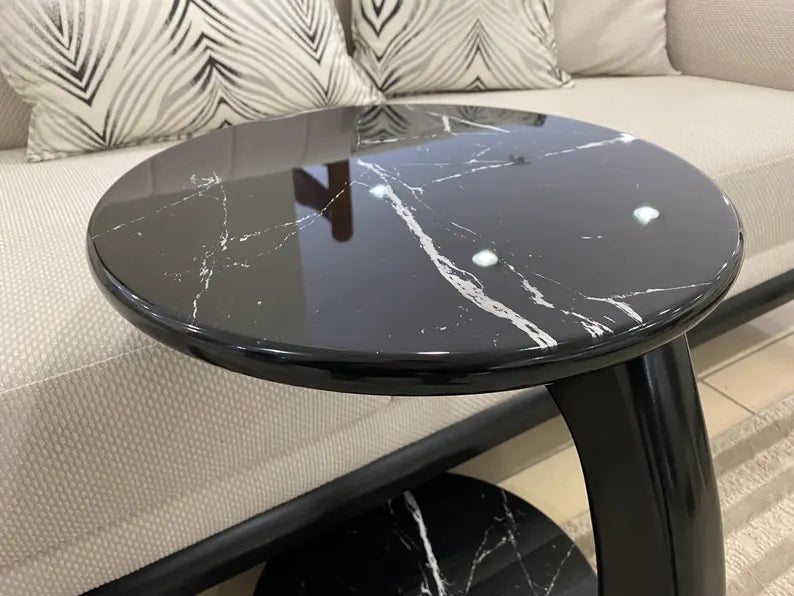 Round C-shaped side table