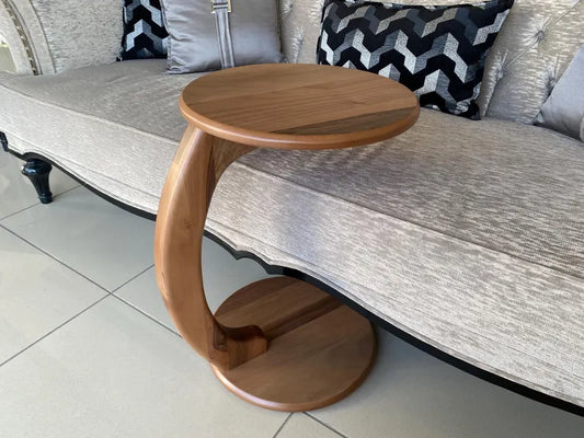 Round C-shaped side table