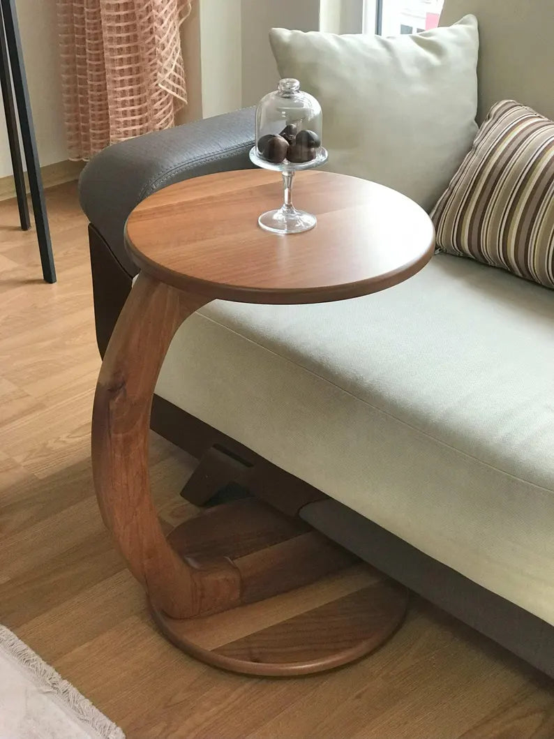 Round C-shaped side table